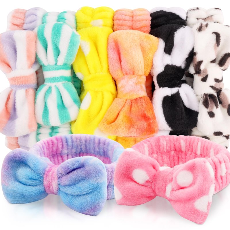 YOOVR 8pcs Spa Headband, Easter Basket Stuffers, Bulk Easter Mothers Day Gifts, Stocking Stuffers for Teen Girls Women, Skincare Makeup Face Wash Headband, Goodie Bags Gift Baskets Party Favors
