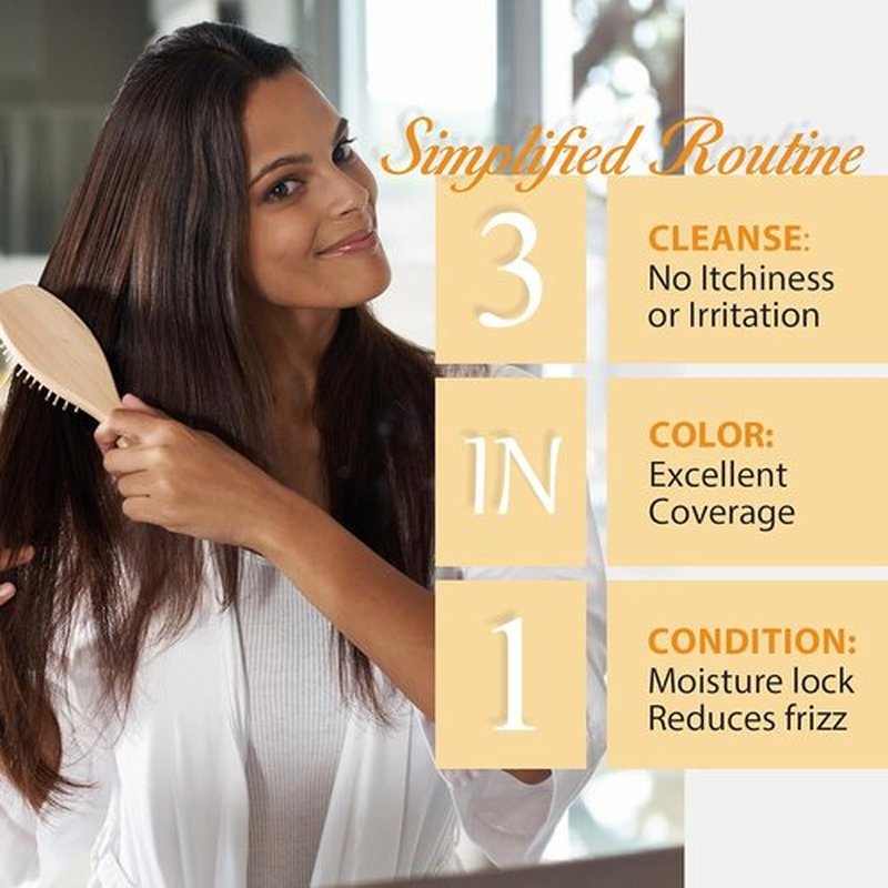 Regine Switzerland Chestnut Brown Hair Dye Shampoo - 3-in-1 Instant Color & Gray Coverage, 16.9 Fl Oz