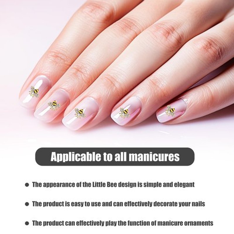 CAIRIAC Rhinestones Nail Charms Bulk Gold Bee Nail Art Rhinestones Charms for Acrylic Nails, Gel Nails, Short Nails 3D Nails Art Decoration Gift for Women (20Pcs)