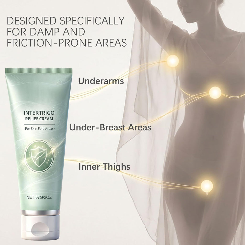 Intertrigo Cream – Skin Fold Care & Chafing Support Cream With Zinc Oxide & Undecylenic Acid, Intertrigo Relief Cream for Skin Fold Areas, Chafing Prevention, Moisture & Friction Control (2PC)