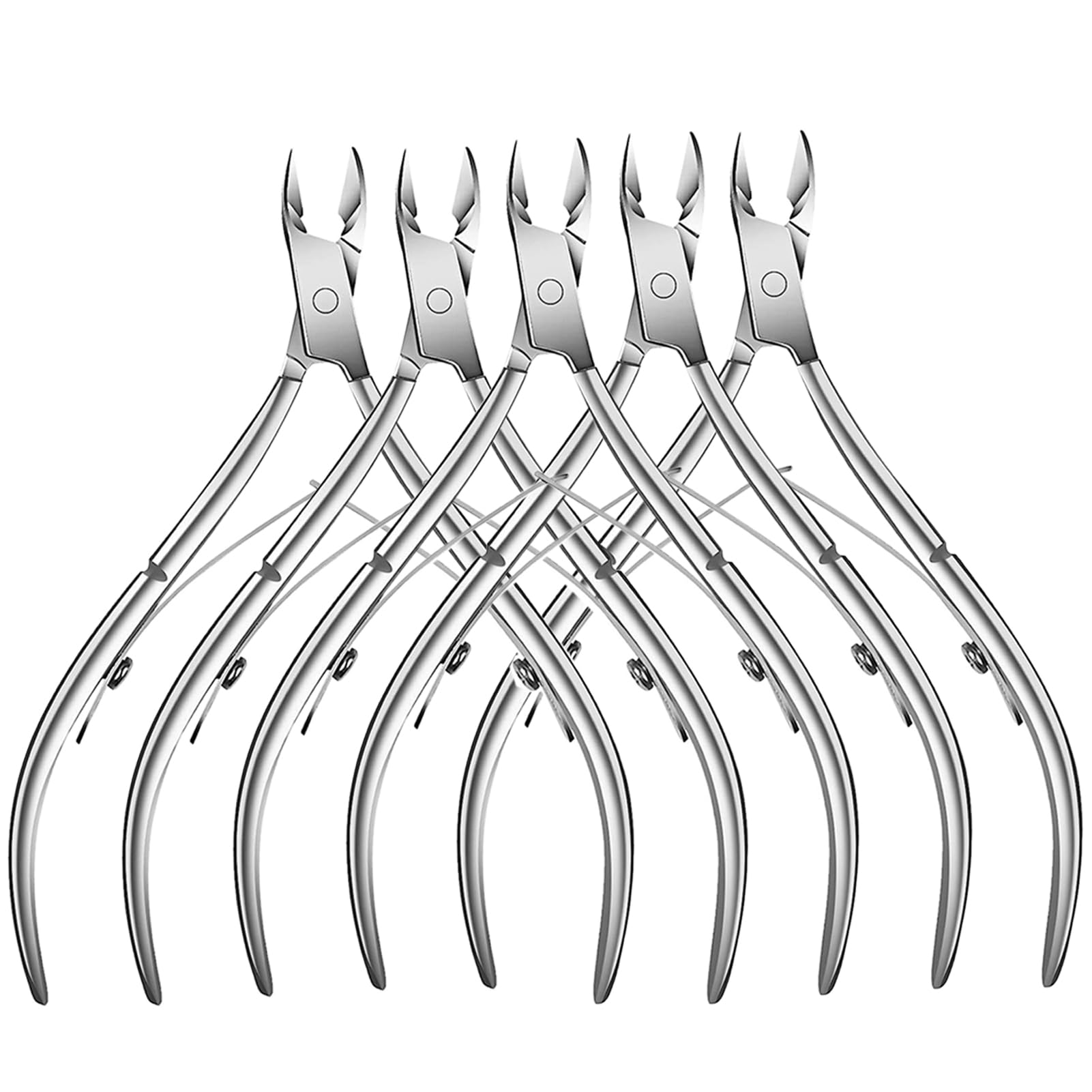 5 Packs Cuticle Trimmer, Cuticle Nippers Professional Stainless Steel Cuticle Cutter Clippers Cuticle Remover, Pedicure Manicure Tools for Fingernails and Toenails