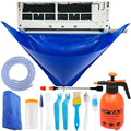 Oiktylr Mini Split Cleaning Kit Bag with 2L High Pressure Sprayer, Air Conditioner Cleaning Kit with Waterproof PVC AC Cleaning Cover Bib with HVAC Cleaning Tools, Large