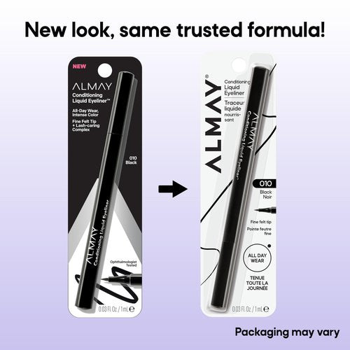 Almay Conditioning Liquid Eyeliner, Longwearing, Waterproof, Hydrating (Packaging May Vary), 30 Navy, 0.03 fl oz