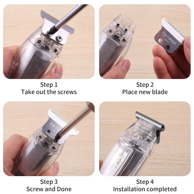 Wahl 5 Star Detailer Li Trimmer Blades - Adjustable Stainless Steel Zero-Gap T Wide Replacement | Silver