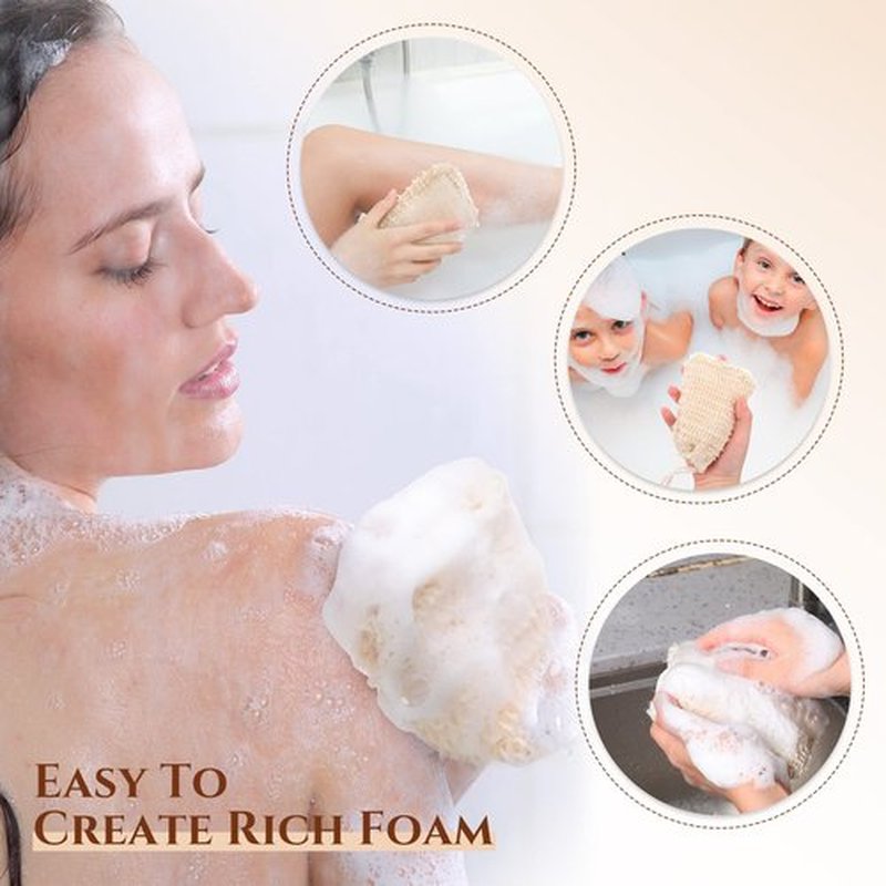 Rtteri 360 Pcs Soap Exfoliating Bag, Natural Sisal Soap Pouch Saver Body Shower Bar Mesh Body Net with Drawstring for Foaming and Drying
