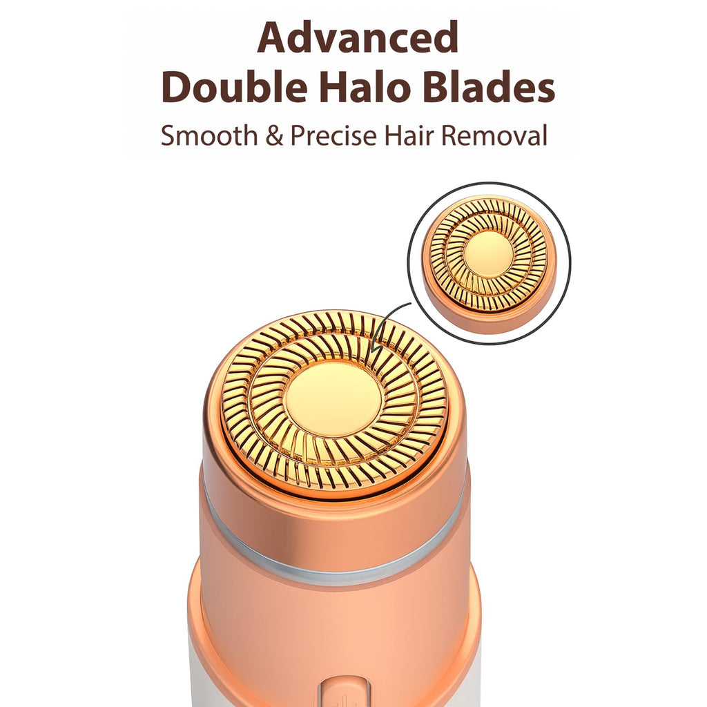 Replacement Heads Compatible with Finishing Touch Flawless Generation 3, Smooth Double Halo Facial Hair Remover Refills for Sensitive Skin, 4 Pack
