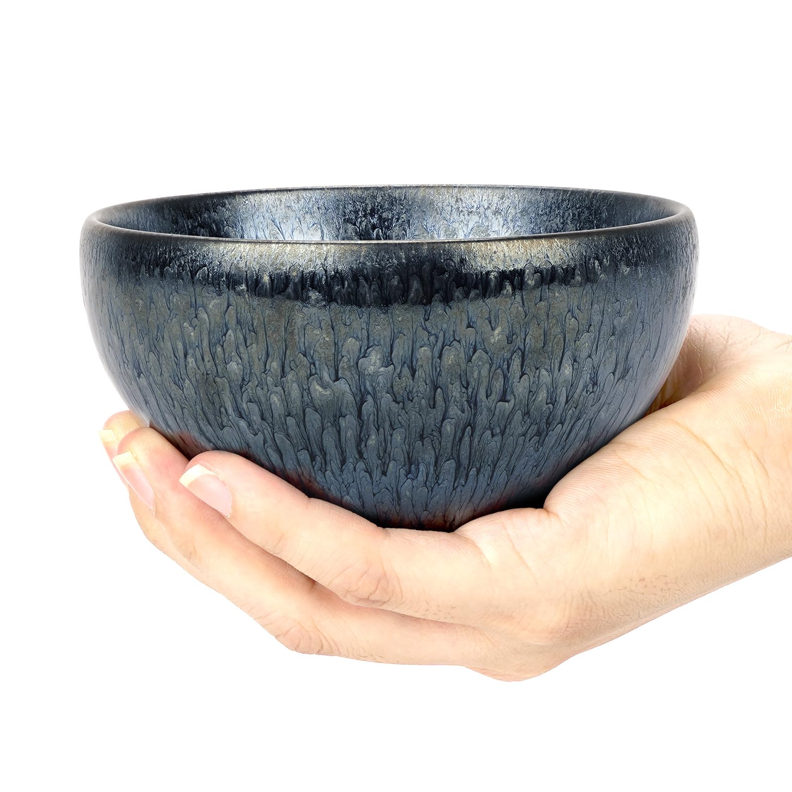 Linkidea Linkdiea Ceramics Soap Shaving Bowl, Traditional Wet Beard Art of Shaving Bowl, Cream Shaver Bowl for Men (Blue), RAC30-01