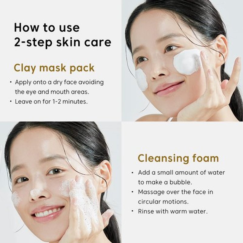 THANKYOU FARMER Rice Pure Clay Mask to Foam Cleanser, 1 Minute Clay Mask to Purify Pores, Foam Cleanse to Remove Excess Oil & Sebum, Deep Cleansing, Korean Skincare, Dermatologist Tested, 5.27 Fl oz