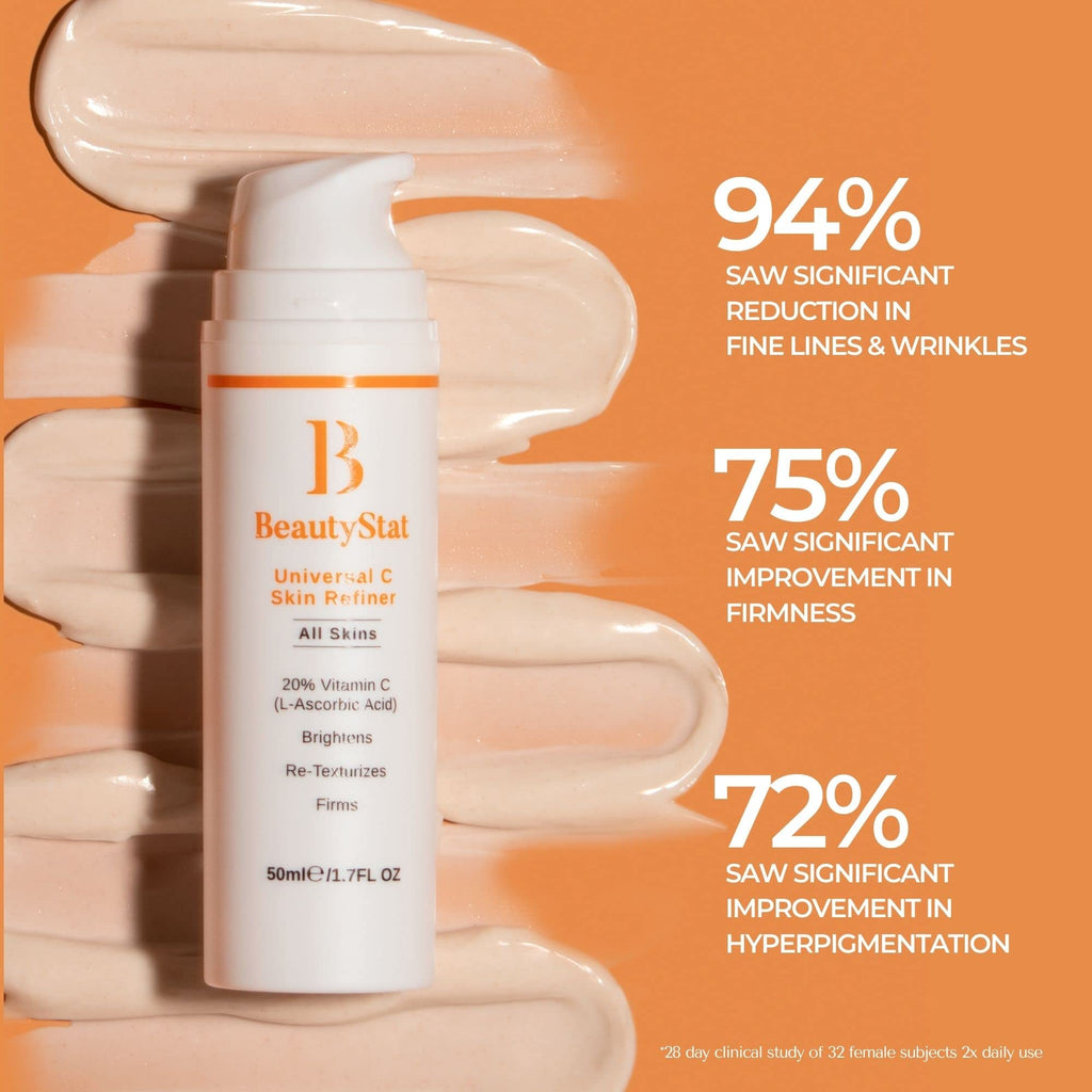 BeautyStat Universal C Refiner - 20% Pure Vitamin C Serum For Face, Brightens the Look of Dull Skin & Dark Spots, Minimize the Appearance of Fine Lines & Wrinkles (1.7 oz. / 50ml)