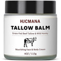HJCMANA Beef Tallow for Skin 4 OZ, Natural Unscented Tallow and Honey Balm, Grass Fed Beef Tallow for Face and All Skin Types