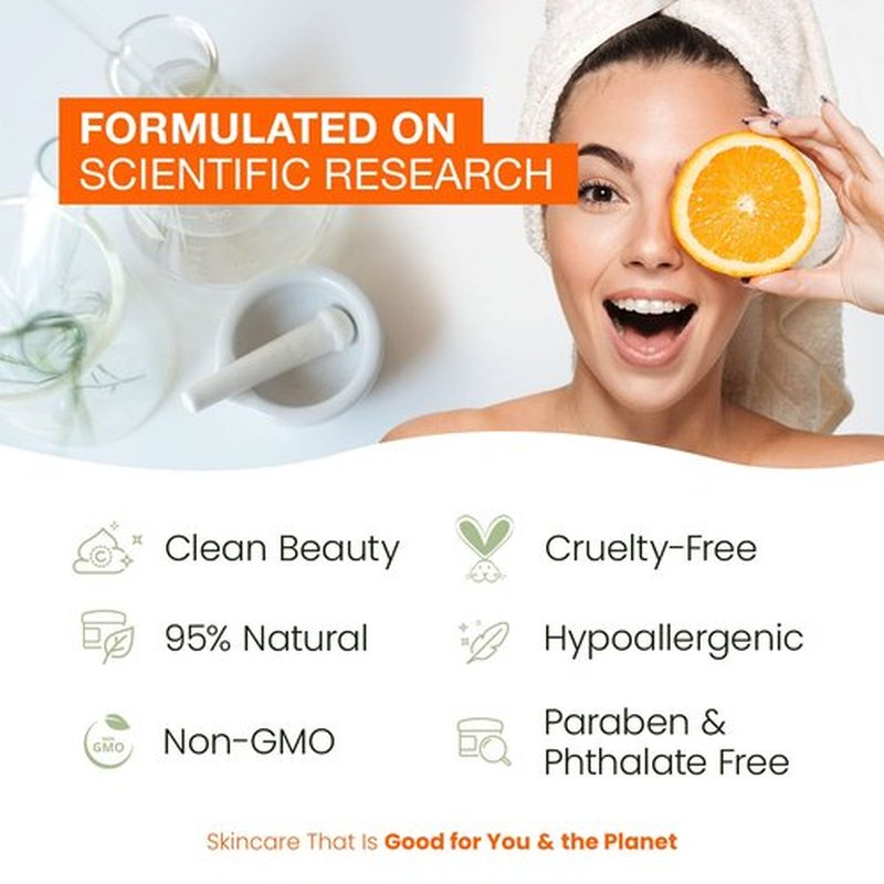 Natural Chemist Vitamin C & Collagen Sheet Face Mask - Brightening, Anti-Aging, Skin Nourishing, Moisturizing, Dermatologist Tested, Cruelty Free Korean Skin Care For All Skin Types - 20 Masks
