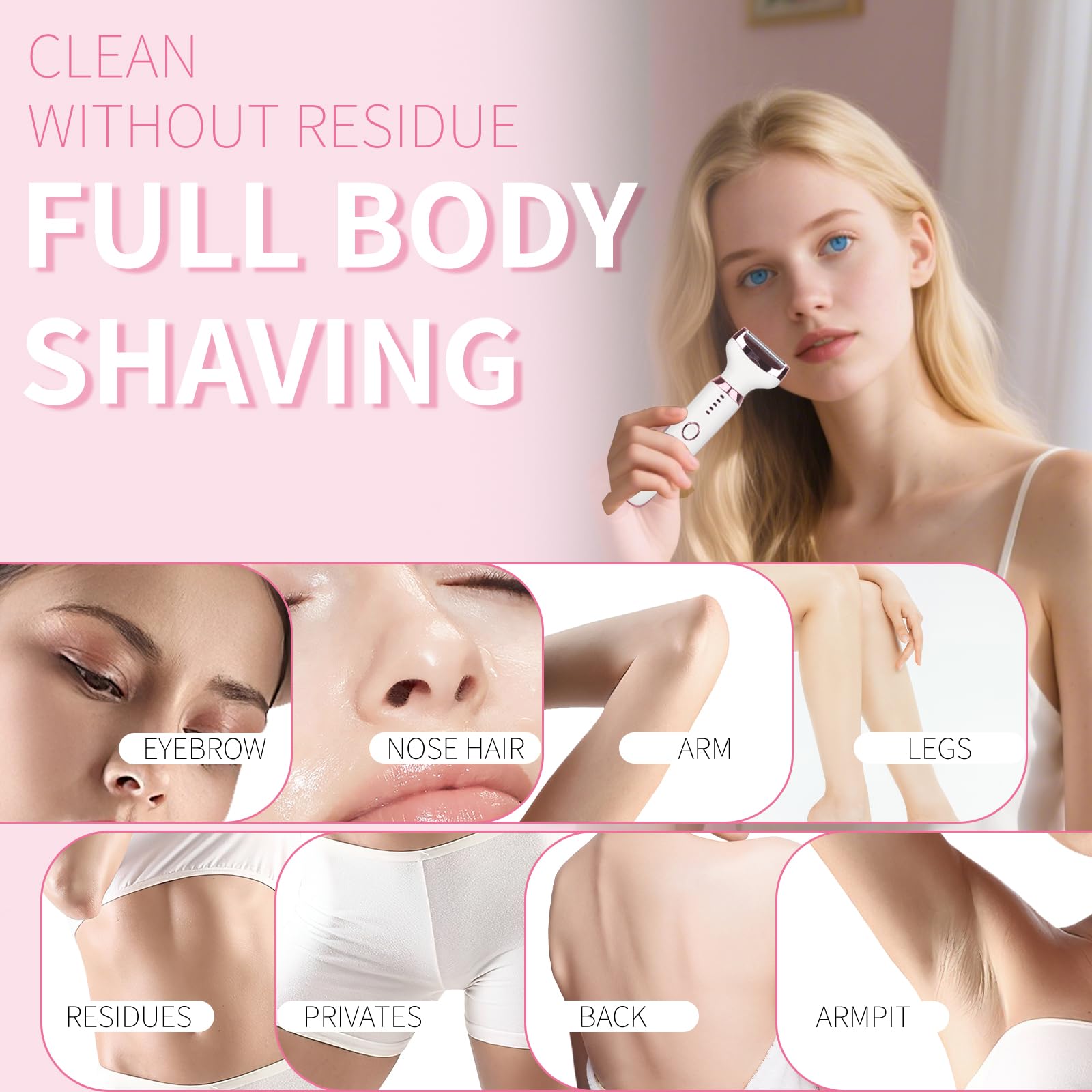 Beanify 2026 Led Display Electric Razor,Beauty Women's Wet & Dry Electric Shaver, Painless 4 in 1 Painless Body Razors,Cordless 3-Blade Ladies Shaver for Legs, Arm, Underarms, Bikini (Multicolor)