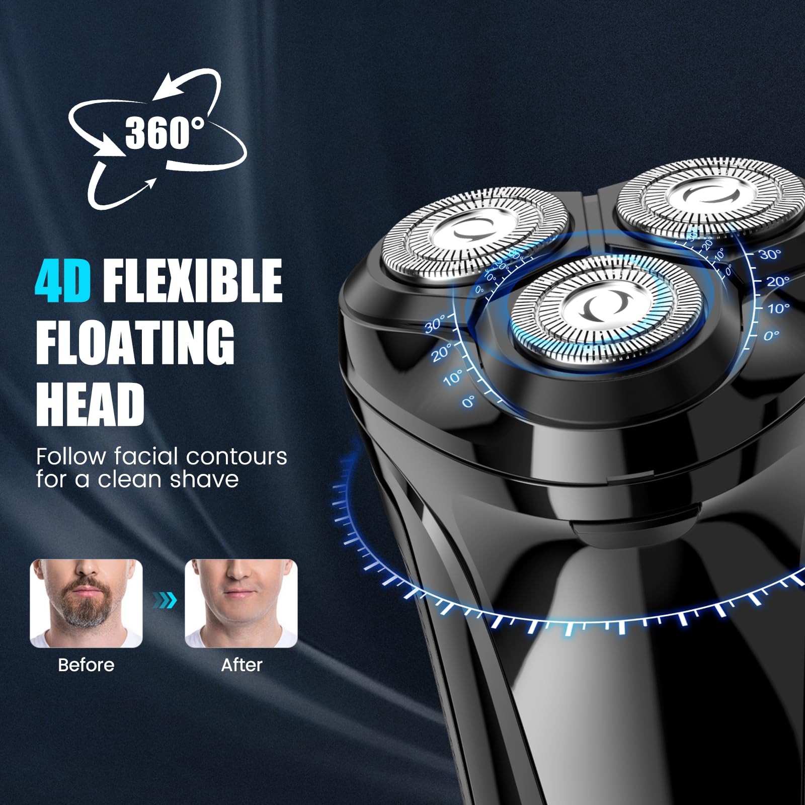 Brightup Electric Razor for Men Face, Wet & Dry Electric Shaver for Men