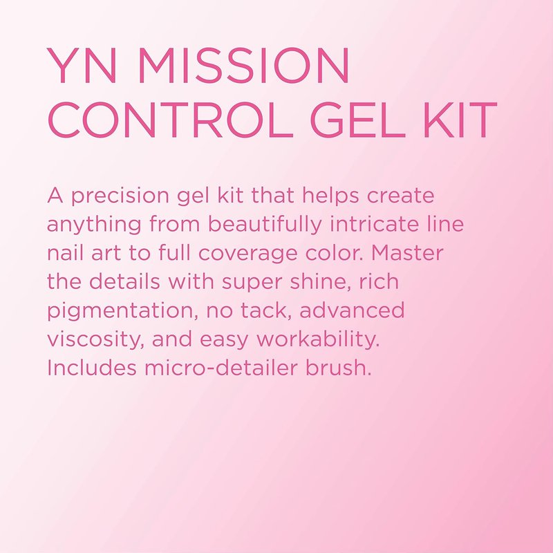 Young Nails Mission Control Gel Kit - Precision Nail Art Paint with 12 Colors & LED Curing Light