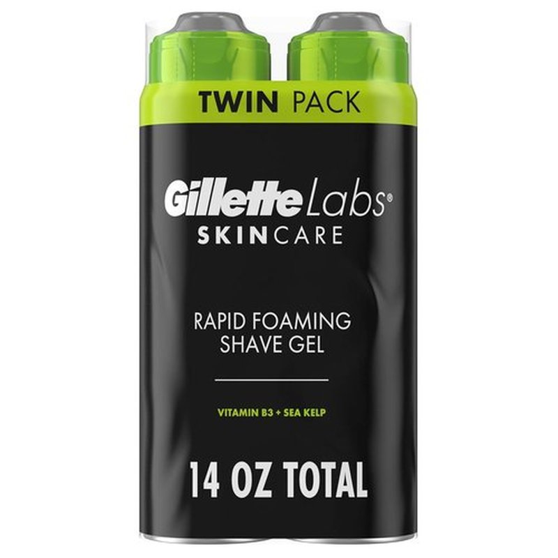GilletteLabs Rapid Foaming Shave Gel - Smooth Shaving Experience for Men | 7oz (Pack of 2)
