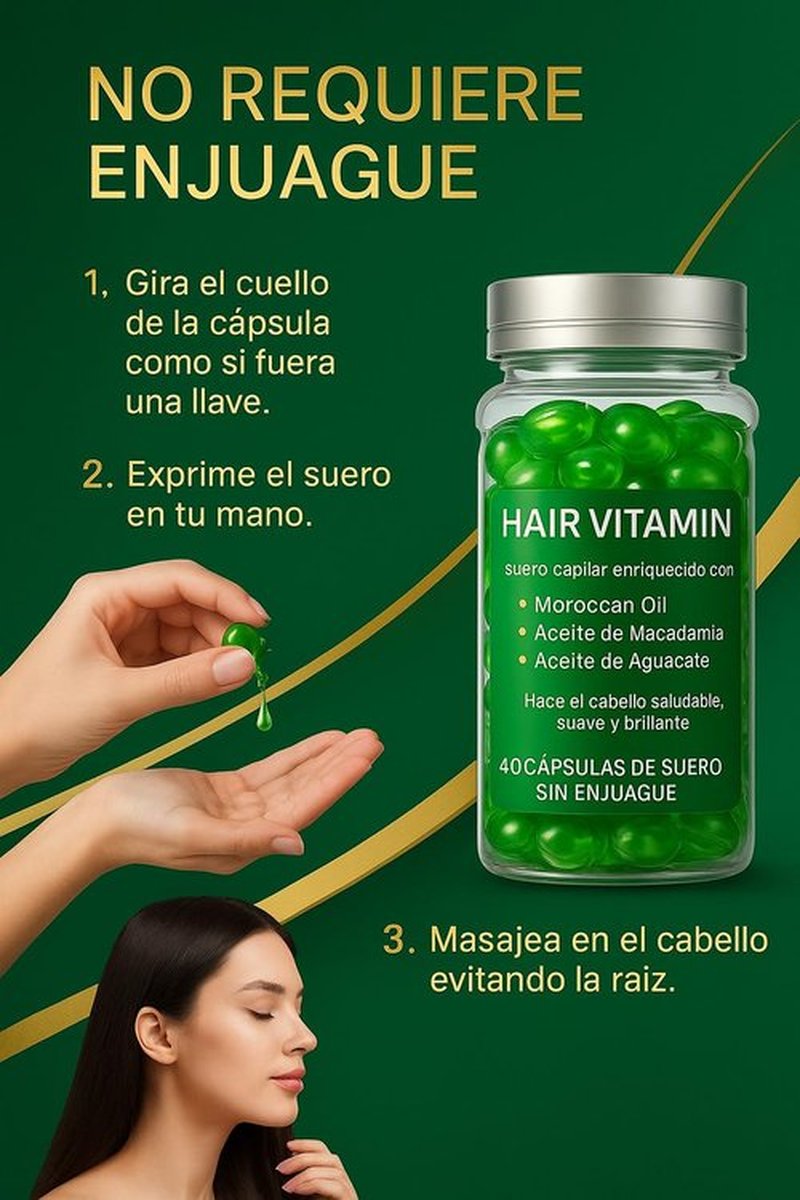 Nova Glowdrop Hair Treatment Serum, for Hair Growth, Hair Serum Oil Capsule for Women & Men, 40 Leave-in Capsules with Vitamins A C E B5, Hair Treatment Oil with Moroccan, Macadamia and Avocado Oil