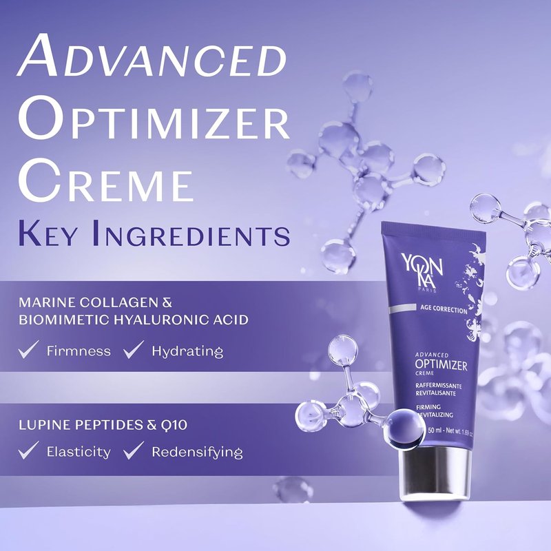 Yonka Advanced Optimizer Crème - Anti-Aging Face Cream to Firm & Tighten Skin | Hyaluronic Acid Moisturizer | 1.69 oz