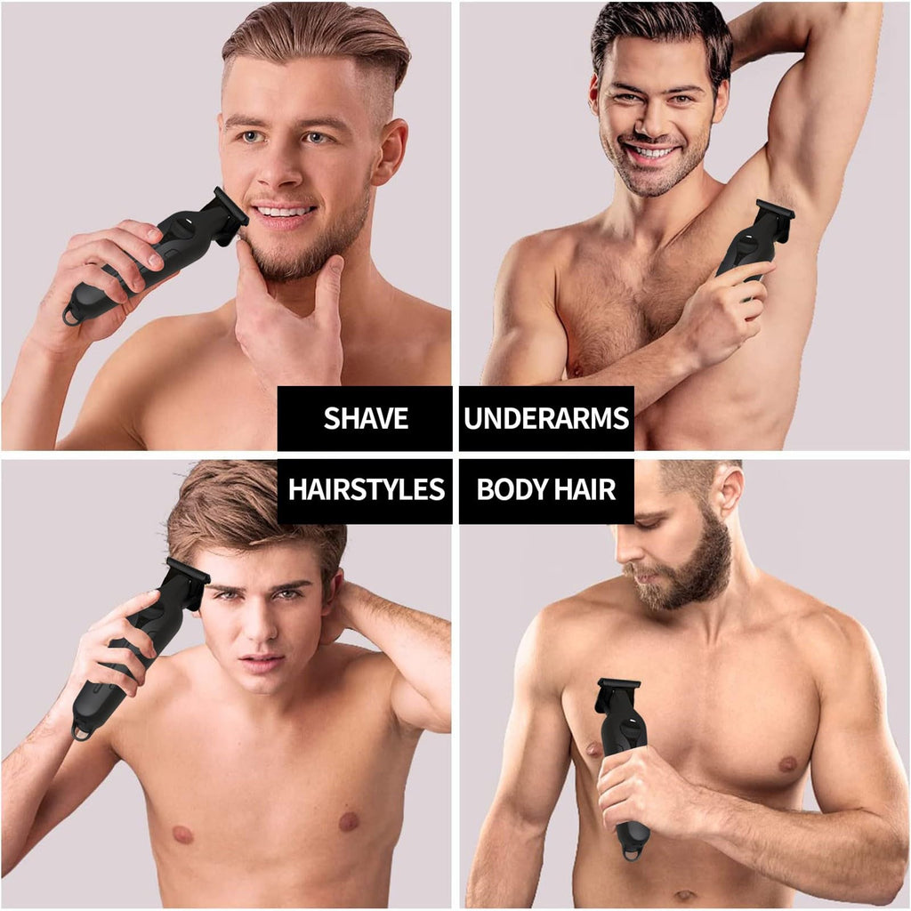 Blackout Trimmer Plus Zero Gap, Barbers Tonic Blackout Trimmer Premium Zero-Gapped, Cordless Rechargeable Zero-Gapped Safety Razor Hair Clipper for Men, Instantly Do Crispy Line Ups (Set A)