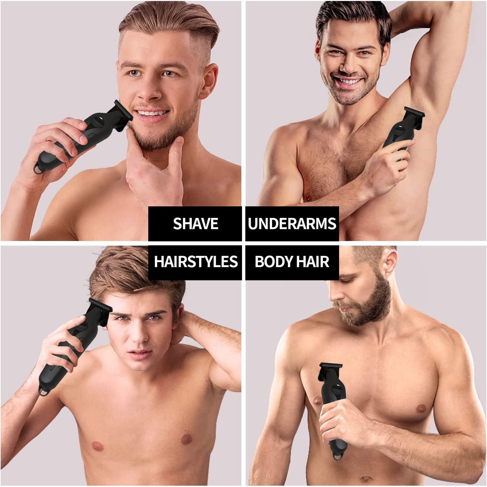 Blackout Trimmer Plus Zero Gap, Barbers Tonic Blackout Trimmer Premium Zero-Gapped, Cordless Rechargeable Zero-Gapped Safety Razor Hair Clipper for Men, Instantly Do Crispy Line Ups (Set A)