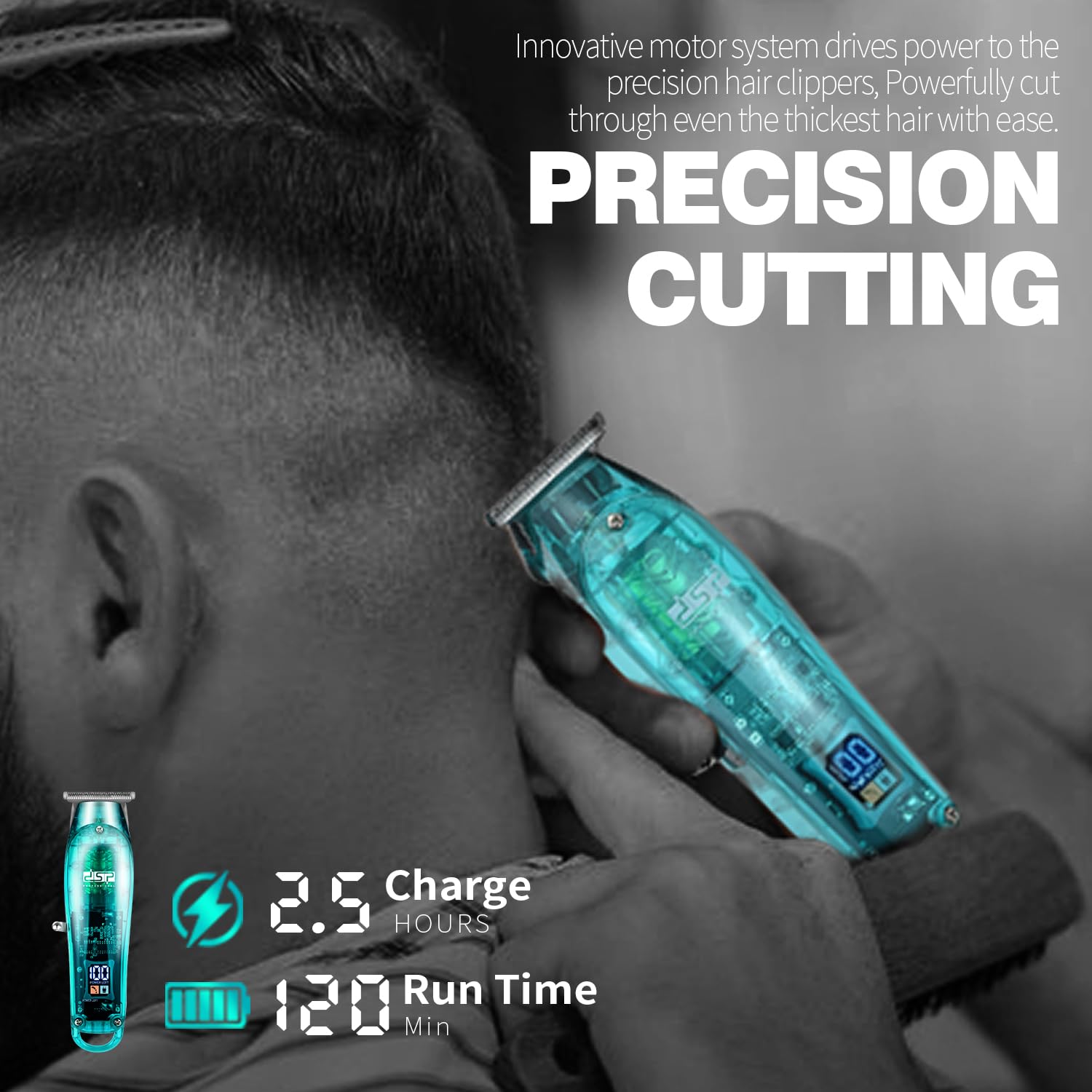 DSP® Hair Clipper, Trimmer Kit for Men Professional Barber Set for Hair and Beard Cutting Zero Gap Beard Trimmer, with LED Display (Pink)