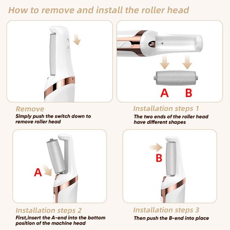 Electric Foot Callus Remover, Electronic Foot File, Portable Electric Callus Remover for Feet, Pedicure Tools for Dead Skin Calluses (White)