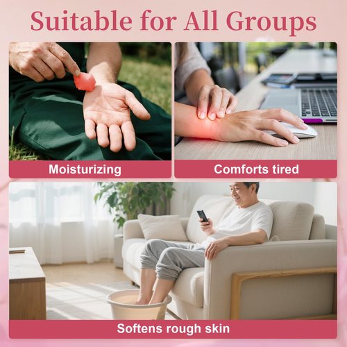 RAQEHO Paraffin Wax for Hand and Feet - 32oz Paraffin Wax Refills 10ml Rose Essential Oil Blocks Hot Wax Hand Foot Care Spa Bath Soak Dry Cracked Peel off Dead Skin Moisturizer Exfoliator Arthritis