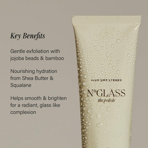 + Lux Unfiltered The Polish - Gentle Face Scrub for Glass Skin - Face Exfoliator with Jojoba Beads & Hyaluronic Acid for Brighter, Smoother Skin - Free of Added Fragrance, Vegan, & Cruelty Free