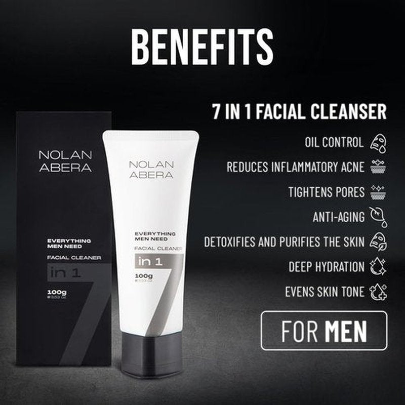 ABERA Nolan Daily Facial Cleanser for Men - Niacinamide & Zinc Oil Control Face Wash | 3.53 oz
