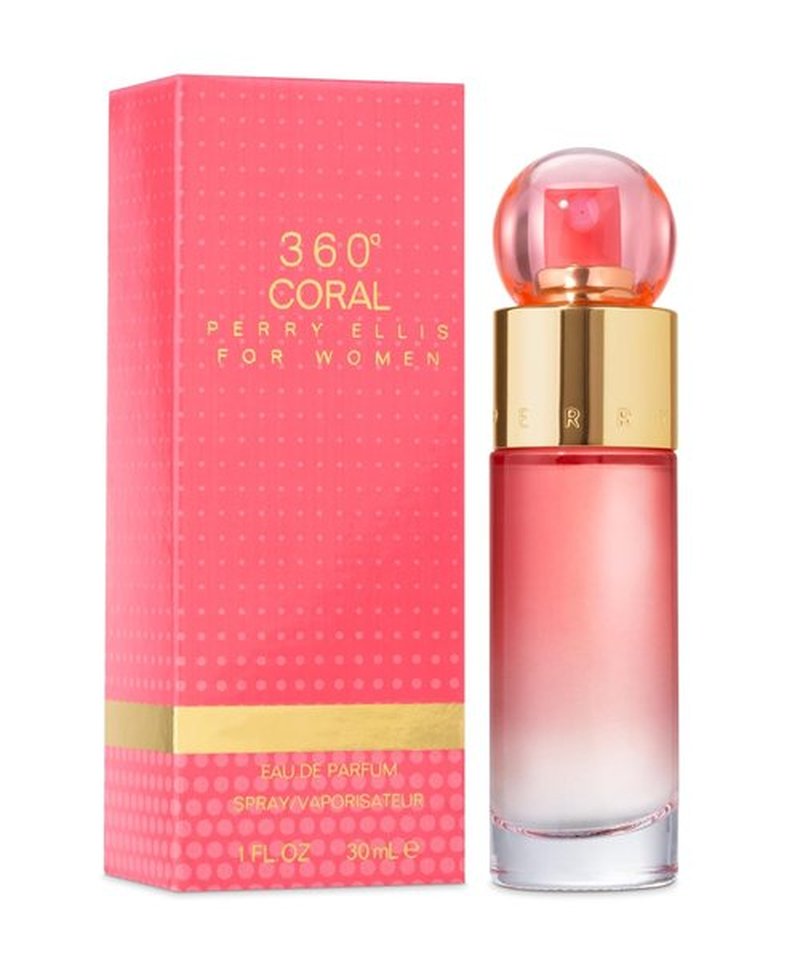 Perry Ellis 360° Coral Eau De Parfum Spray for Women - Floral & Fruity Designer Scent, 1 fl oz (30 mL)