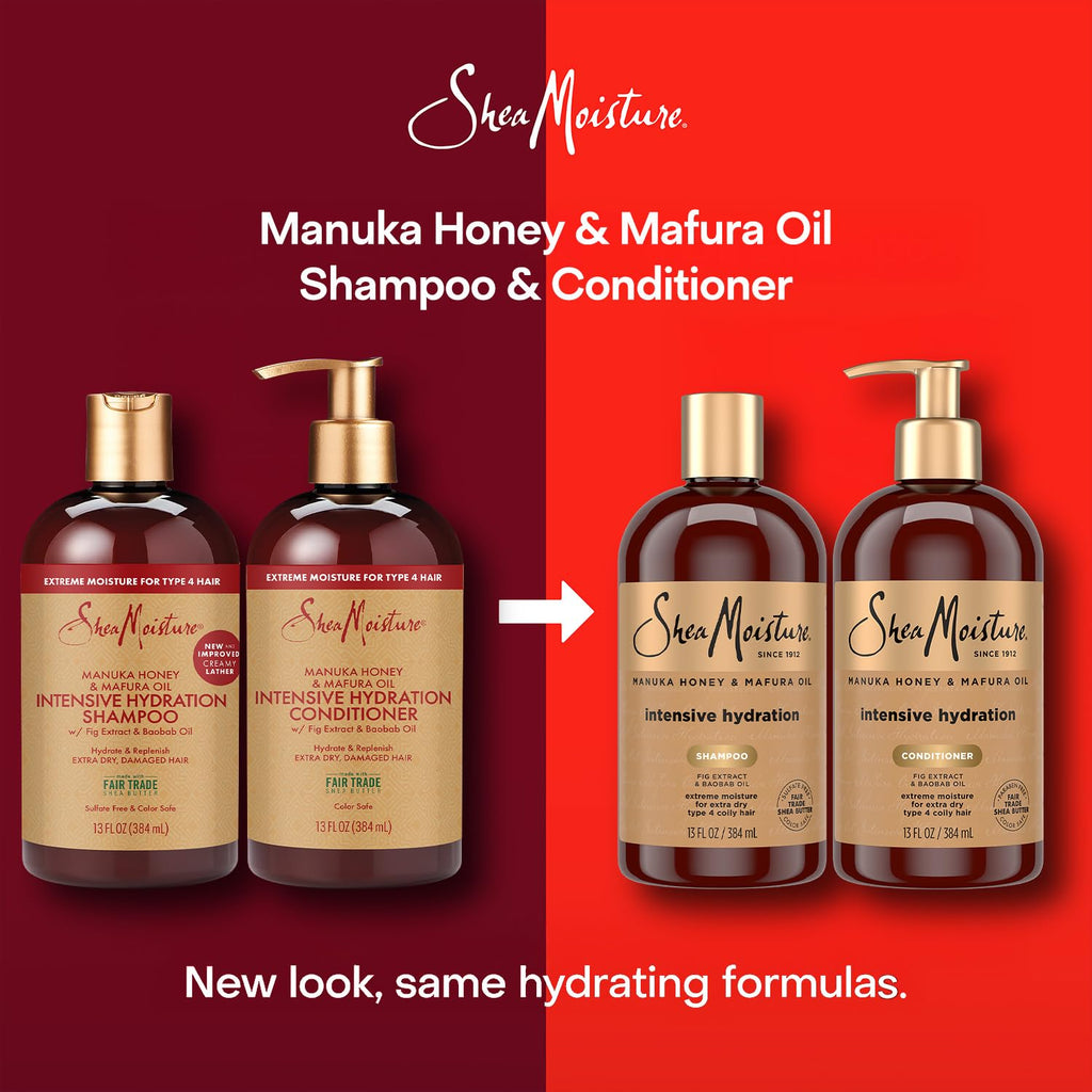 SheaMoisture Shampoo and Conditioner, Manuka Honey & Mafura Oil, 13 Oz Ea