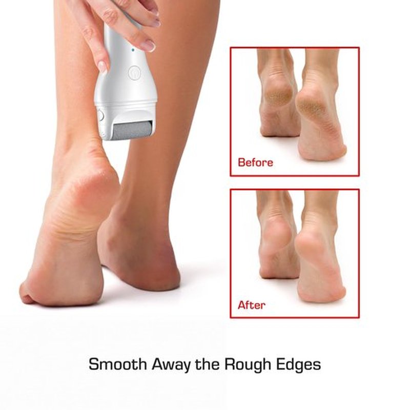 Red by Kiss Cordless Electric Foot File Callus Remover, 3 Roller Heads & 2 Speed Setting, Long and Curved Roller Head Stone, Wet & Dry Dual Purpose, Up to 2 hr Runtime, Easy & Portable