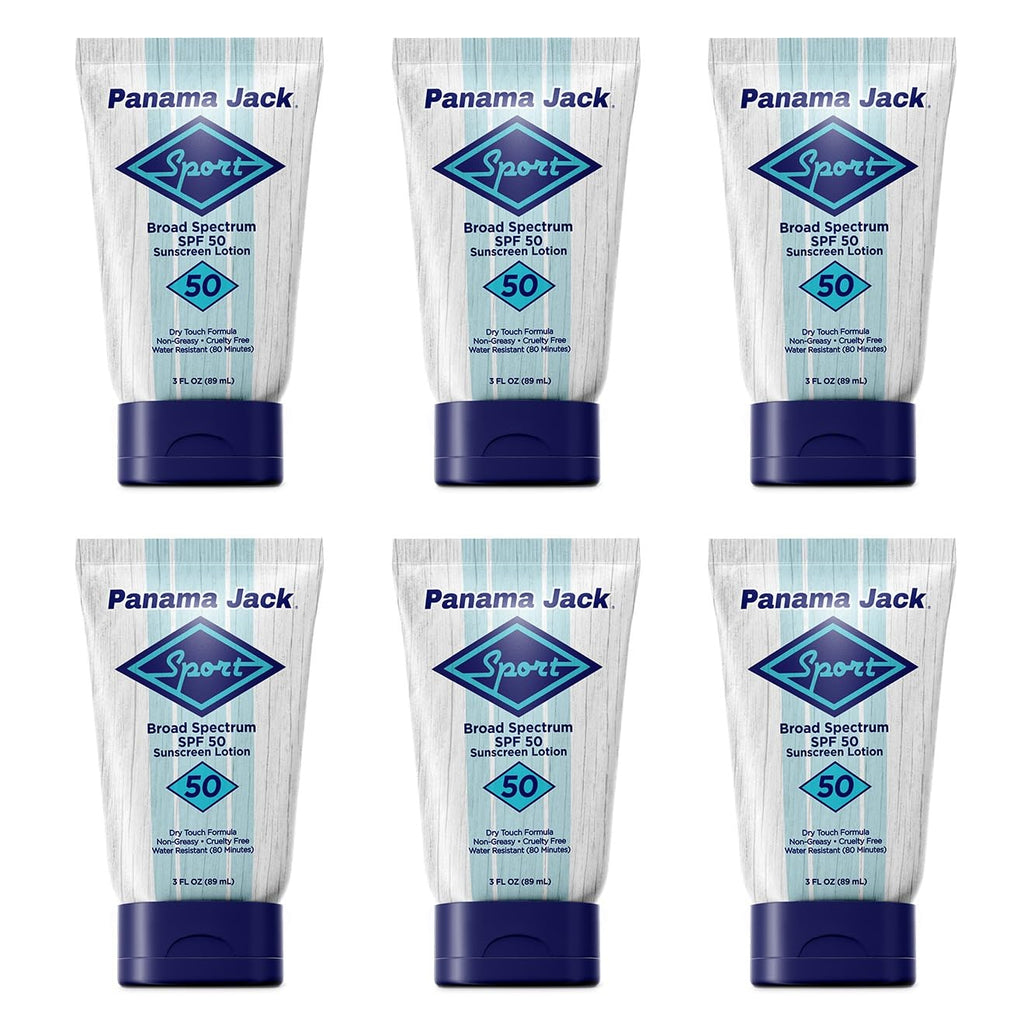 Panama Jack Sport Sunscreen Lotion - SPF 50, Broad Spectrum UVA/UVB Protection, Non-Greasy, PABA, Paraben, Gluten & Cruelty Free, 3 FL OZ (Pack of 1)