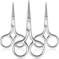 Mudder 3 Pack Small Nose Scissors Facial Hair Trimming Mini Beauty Stainless Steel Grooming Pointed Scissor for Grooming Eyebrows, Nose, Mustache, Beard
