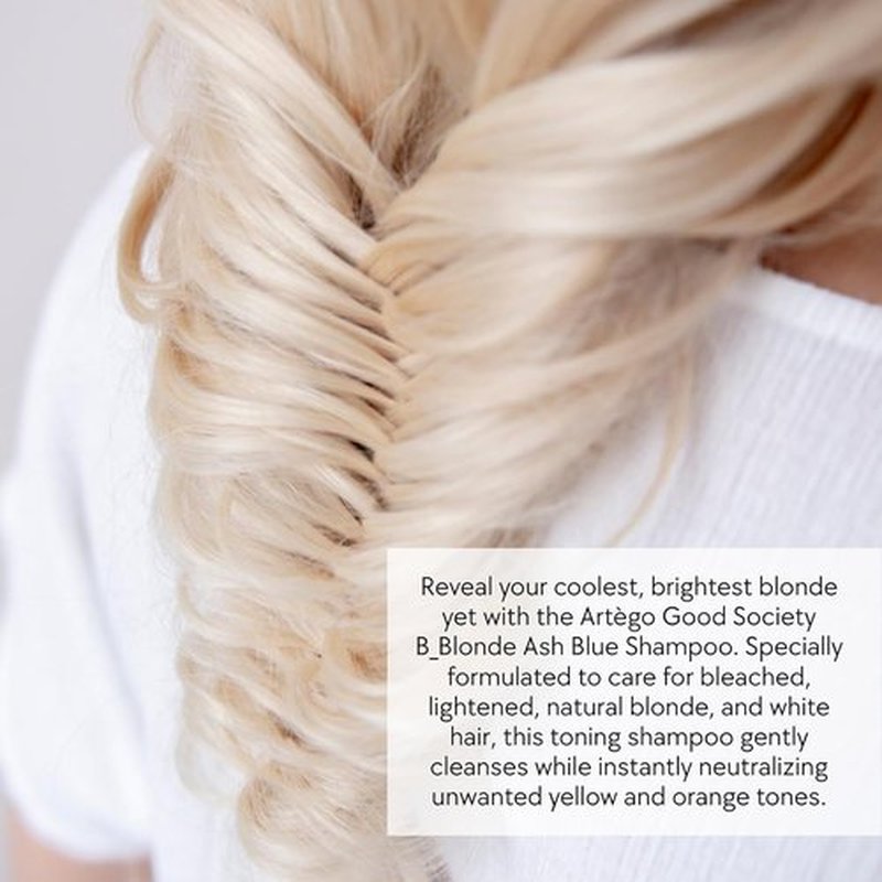 Artègo Good Society B_Blonde Ash Blue Shampoo - Tone Neutralizing Formula for Blonde & Bleached Hair | 8.5 oz