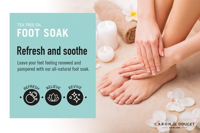 CARON & DOUCET Tea Tree Oil Foot Soak with Epsom Salt and Dead Sea Salt - Natural - Soothes Sore & Tired Feet, Helps Reduce Foot Odor Scent, Softens Calluses - 1lb