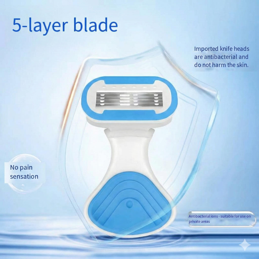Whityle Blue Mini Girls' Razor for Women 2x 5-Blade Refills
