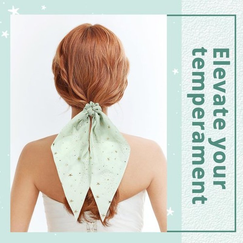 Lawie 10 Pack Solid Star Silky Satin Chiffon Hair Ties with Long Tail Ribbon Hair Bow Scarf Hair Scrunchies Ribbons Ponytail Holders Scarves Headbands Scrunchy Hair Bands Accessories for Women Girls
