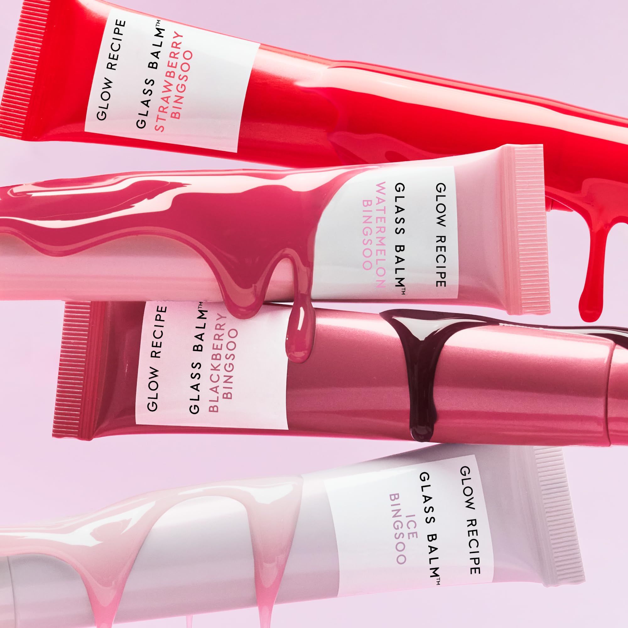 Glow Recipe Glass Balm Lip Treatment - 12Hr Hydrating Lip Balm & Moisturizer with Hyaluronic Acid to Smooth, Plump & Protect from Dryness - Sheer Berry High Shine Tint, Blackberry Bingsoo (15 ml)