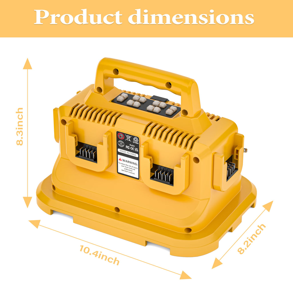 DMMNS 6-Ports Rapid Battery Charger Station,Replacement for Dewalt 20V/60V Battery Charger,Compatible with Dewalt 20V/60V Battery DCB200 DCB206 DCB606 DCB609 DCB612 DCB615