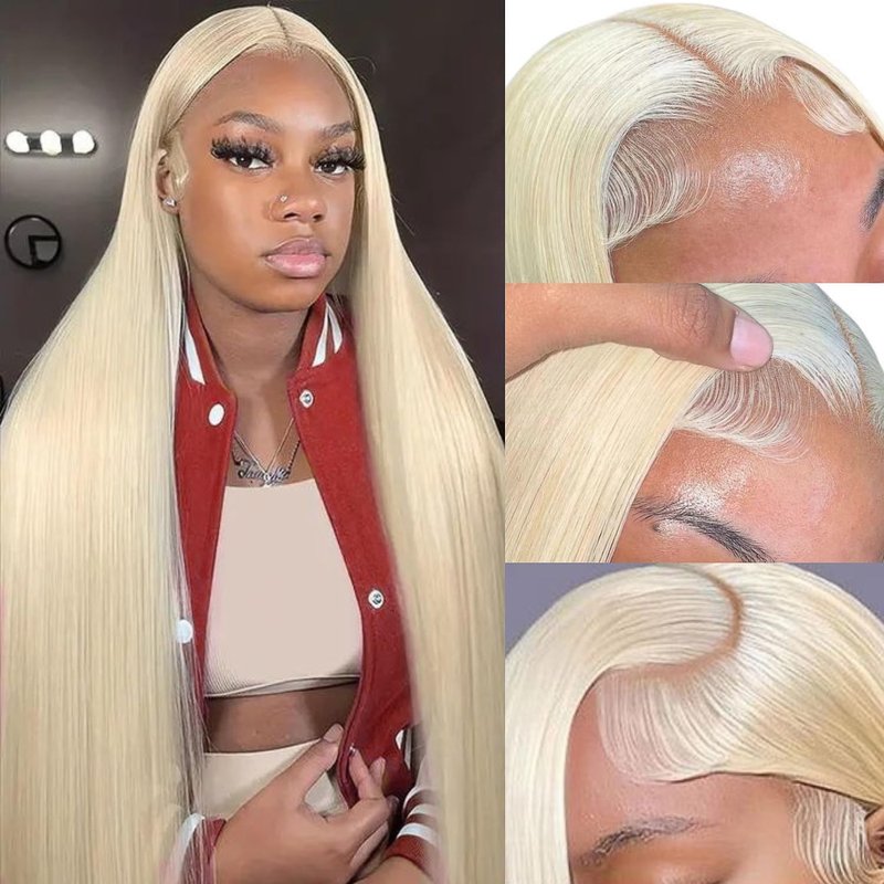 ZyBeidi 30 Inch 613 13x6 Lace Front Wig Human Hair Straight Human Hair Wig 180 Density Honey Blonde Wig Human Hair For Black Women