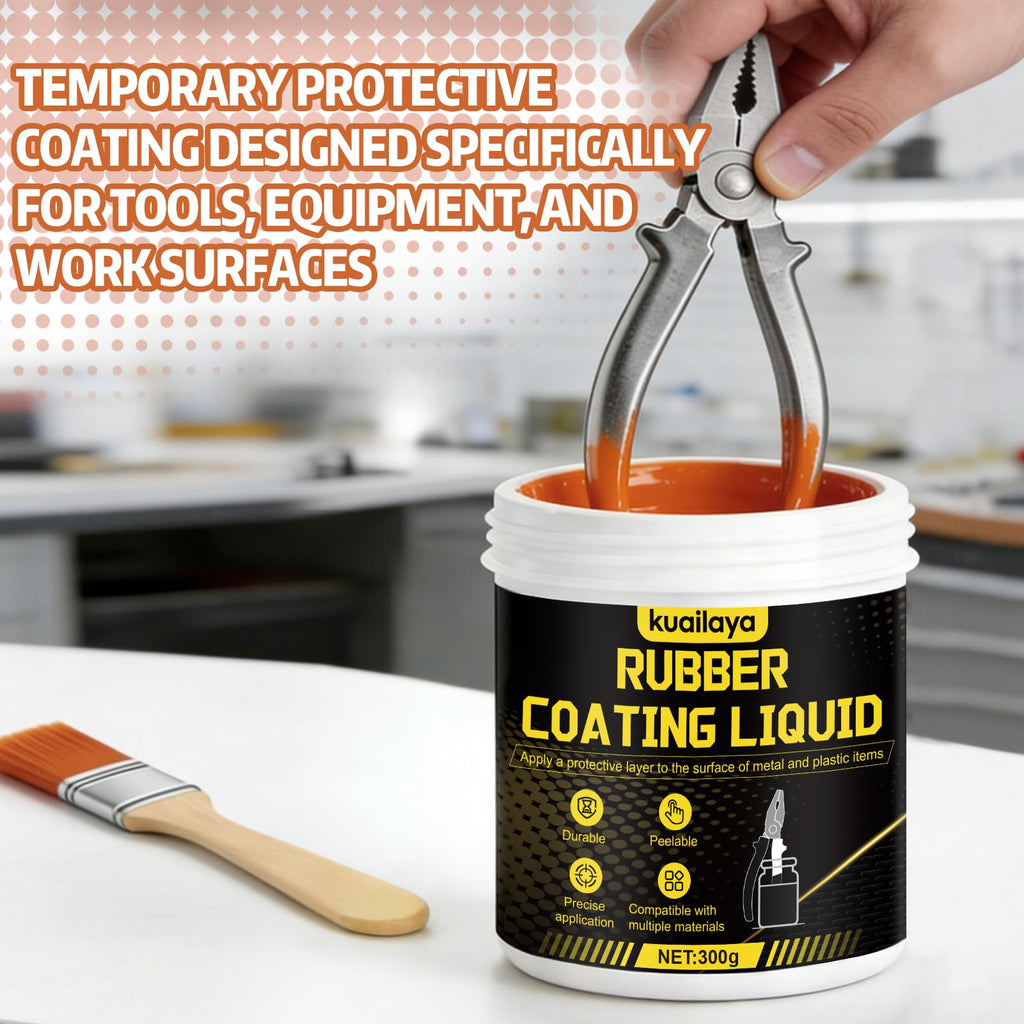 kuailaya Rubber Dip for Tools, Liquid Rubber Dip Tool Handle Dip Coating Effective Protection Slip Resistance Waterproof and Insulating Easy to Peel for Tool Protection Creative DIY, Burnt Orange 300g