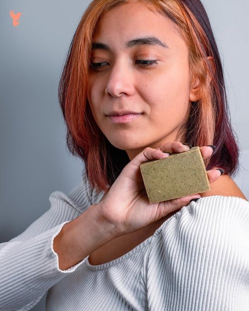 Extraherbos Handmade Neem Soap Bar - Natural Anti-Acne Face & Body with Tea Tree Oil - Organic Exfoliating Soap Bar for Oily Skin, Blemishes & Odor Control - 100g/3.4oz