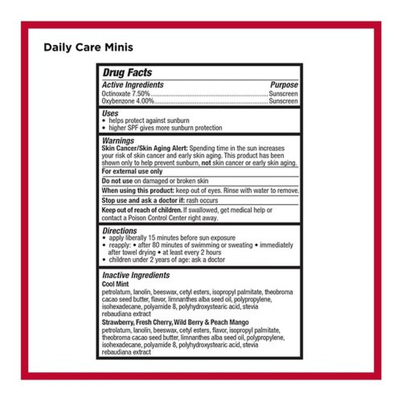 Carmex Daily Care and Daily Care Minis Moisturizing Lip Balm Pack, SPF 15, Multi-Flavor Lip Care Variety Pack Bag, 8 Count (3 Tubes, 5 Mini Tubes)