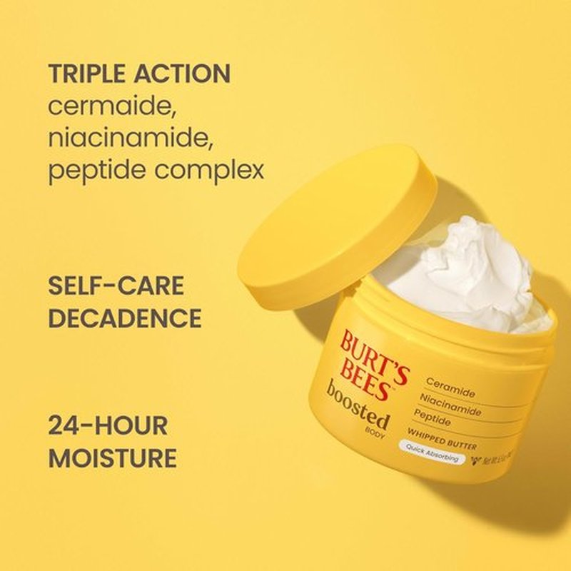 Burt's Bees Body Butter - Quick-Absorbing Formula with Ceramide & Peptide Complex | Tropical Scent, 6.5 oz
