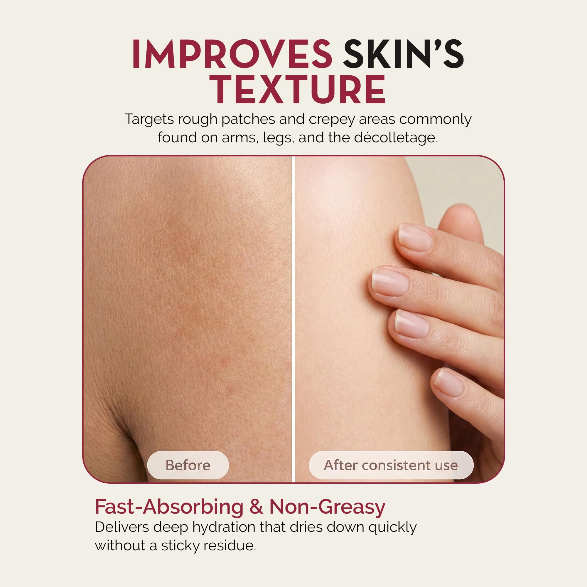 Rosen Apothecary Anti-Aging Retinol Body Lotion for Crepey Skin, Caffeine Firms & Tightens Aging Skin, Boosts Collagen, Restores Youthful Glow, 480ml