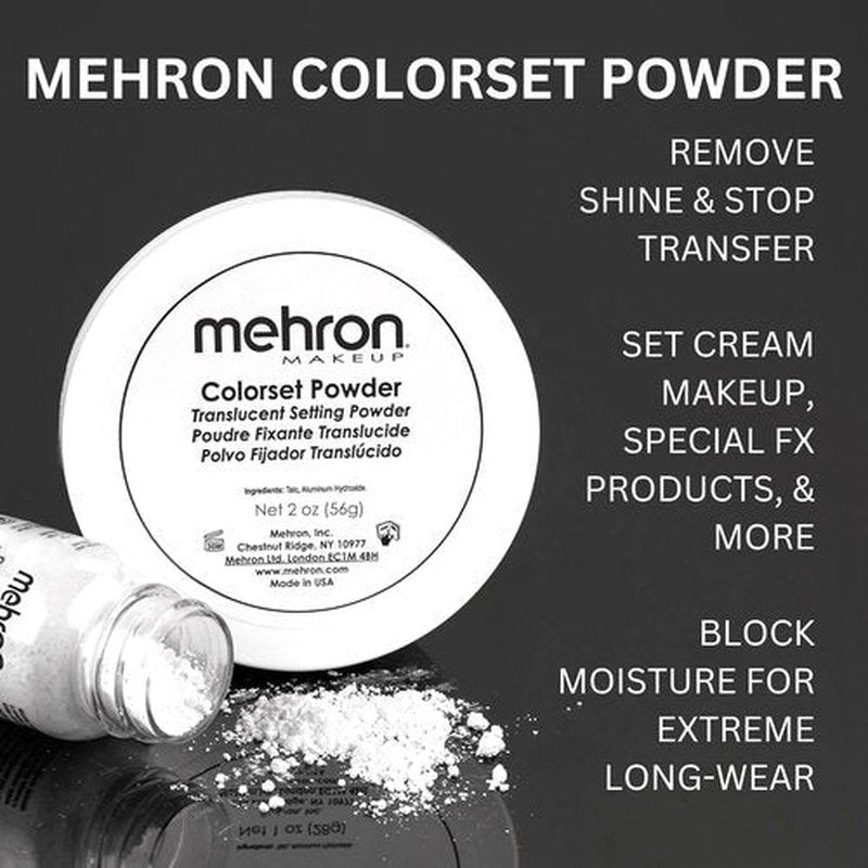 Mehron Makeup Colorset Powder - Translucent Setting Powder for Special Effects | 0.5 oz (14 g)