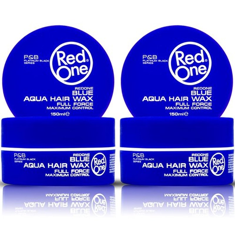 Redone Hair Wax Blue 150ml Pack of 2 | Ultra Strong Hold & High Shine Hair Styling Wax for Men & Women | Bubblegum Scent | Long Lasting Edge Control Gel Wax | Professional Wet Look Finish