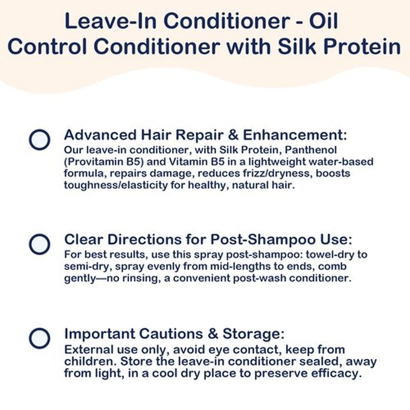 SilkAmor Leave In Conditioner Spray - Silk Protein Hair Conditioner, Heat Protection, Smoothing, Repairs Dry Damaged Hair, and Anti-Frizz, 150ml