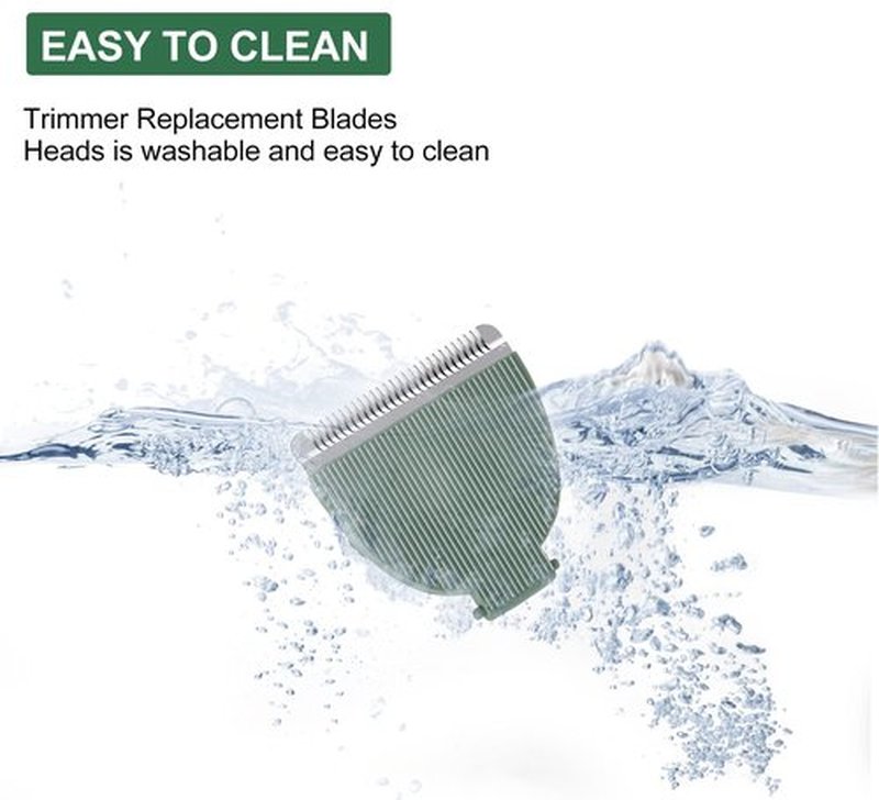 3 Pack Replacement Blades Compatible with Meridian Trimmer, Hygienic Ceramic Replacement Blades Compatible with Meridian Body Trimmer (Onyx & Sage), Green