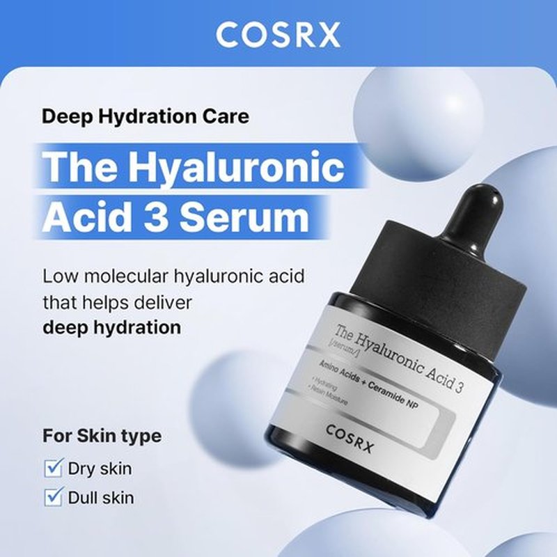COSRX Pure Sodium Hyaluronic Acid 3% Serum - Hydrating Moisture Boost for Fine Lines & Wrinkles | 0.67 fl. oz / 20 ml